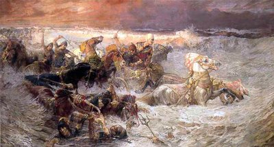 Pharaoh and His Army Drowning in the Red Sea by Frederick Arthur Bridgman